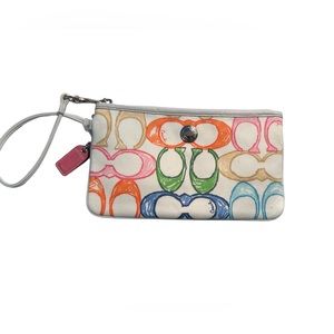 NEW with tags COACH Wristlet w Strap Bag Signature C Multicolor Pride Wallet